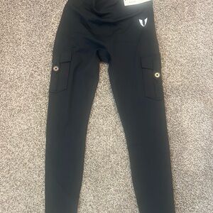 Firm Abs Black Cargo Leggings and tank